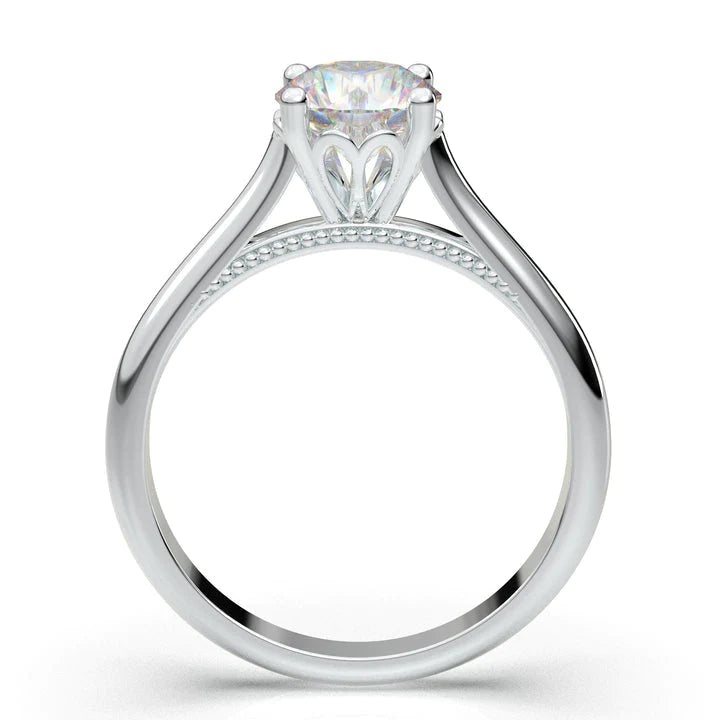 Anel Solitario De Ouro Branco 18k Diamante Brilhante 40pontos