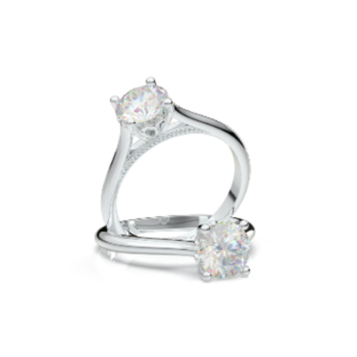 Anel Solitario De Ouro Branco 18k Diamante Brilhante 20pontos