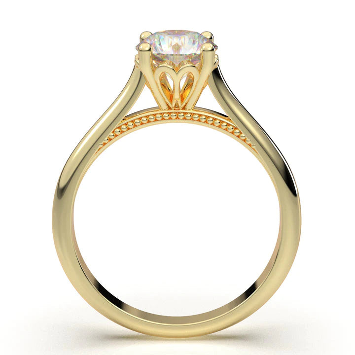Anel Solitario De Ouro Amarelo 18k Diamante Brilhante 20pontos