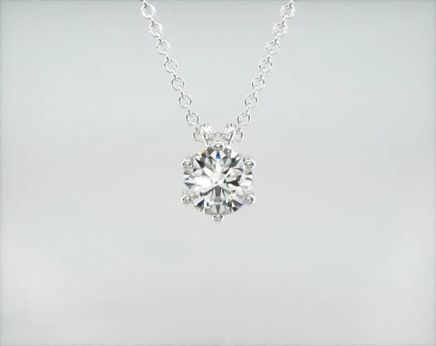 Colar Feminina Corrente em Ouro18k Solitario Diamante Luxo Vieiras 25 pontos