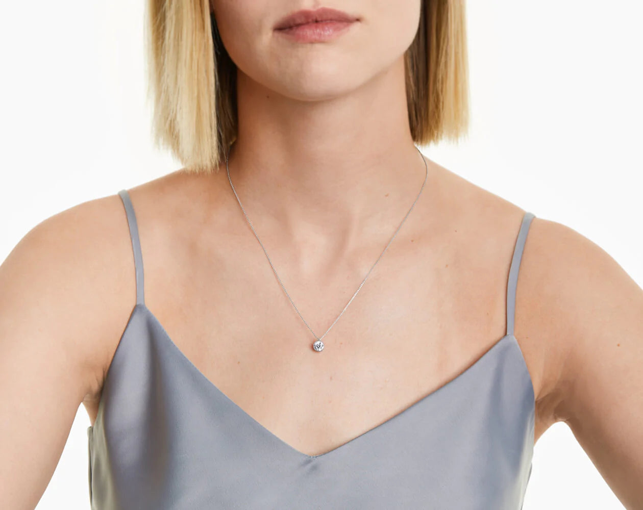 Colar Corrente Feminina Ouro18k Solitario Diamante Luxo Moldura 70 pontos