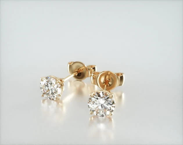 Brinco De Diamante Feminino Ouro 18k Solitario Brilhante 50 Pts o par
