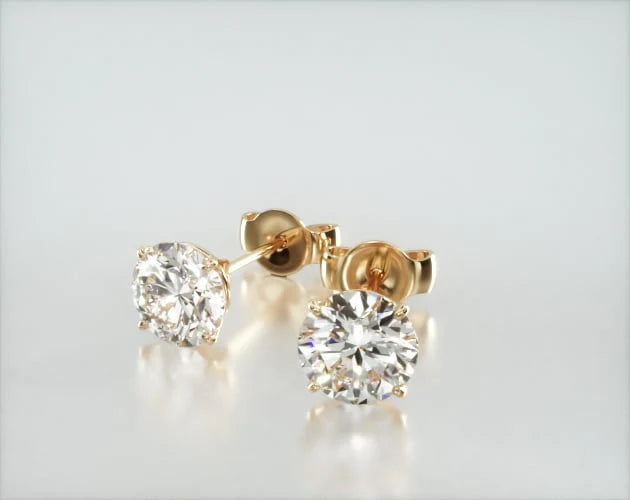 Brinco De Diamante Feminino Ouro 18k Solitario Brilhante 100 Pts o par