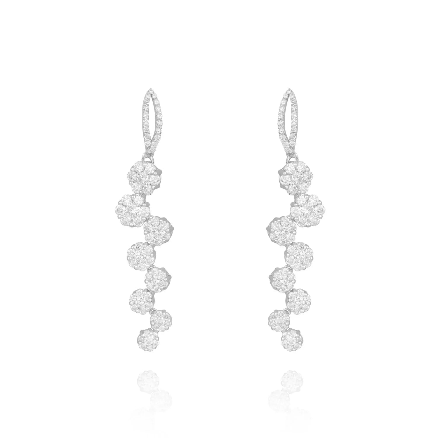 Brinco feminino de ouro 18k diamantes 3 quilates luxo