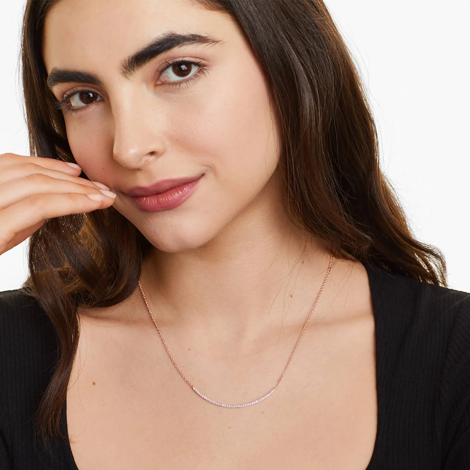 Corrente feminina em Ouro 18k diamantes barra luxo