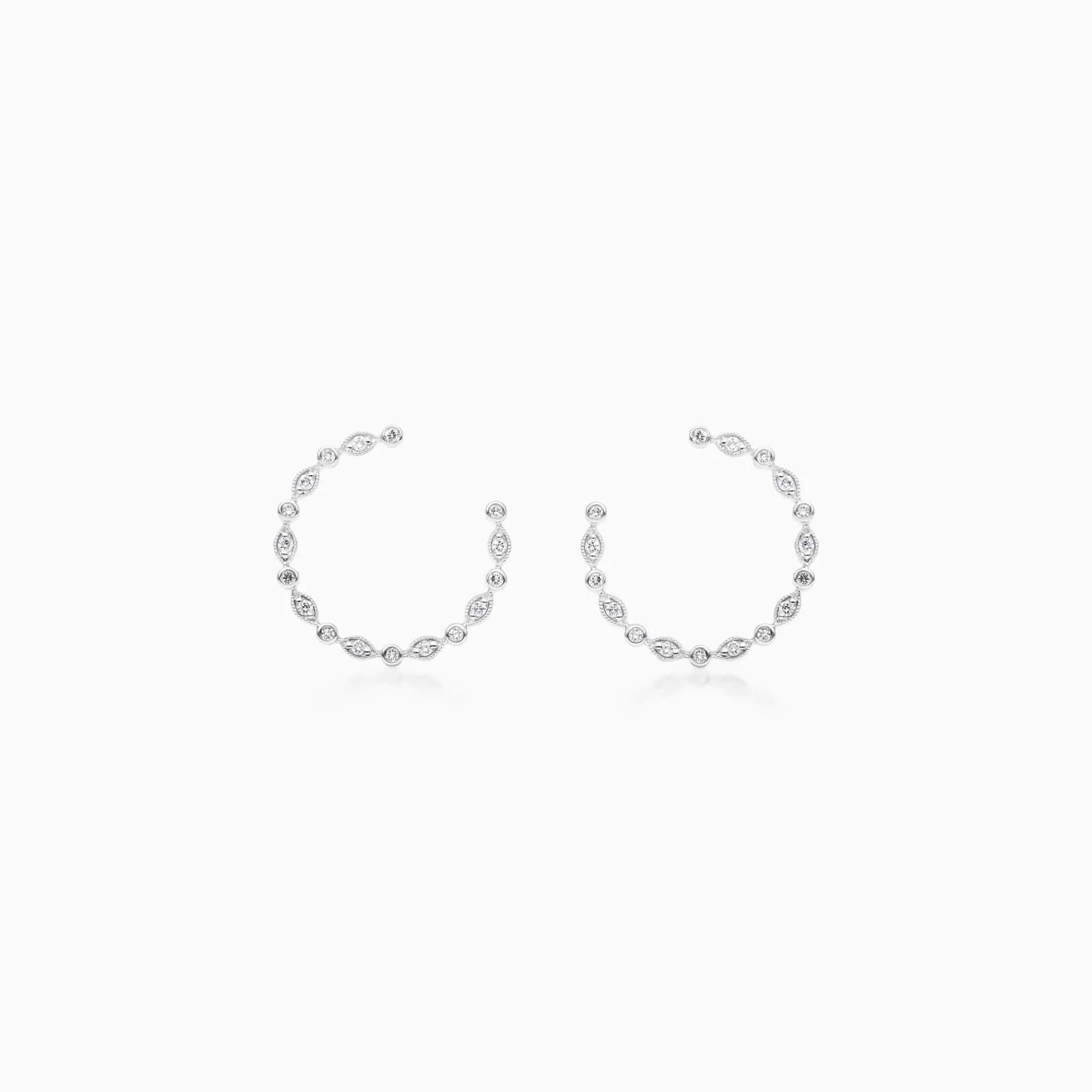 Brinco de Argola Feminino de Ouro 18k Diamantes Luxo