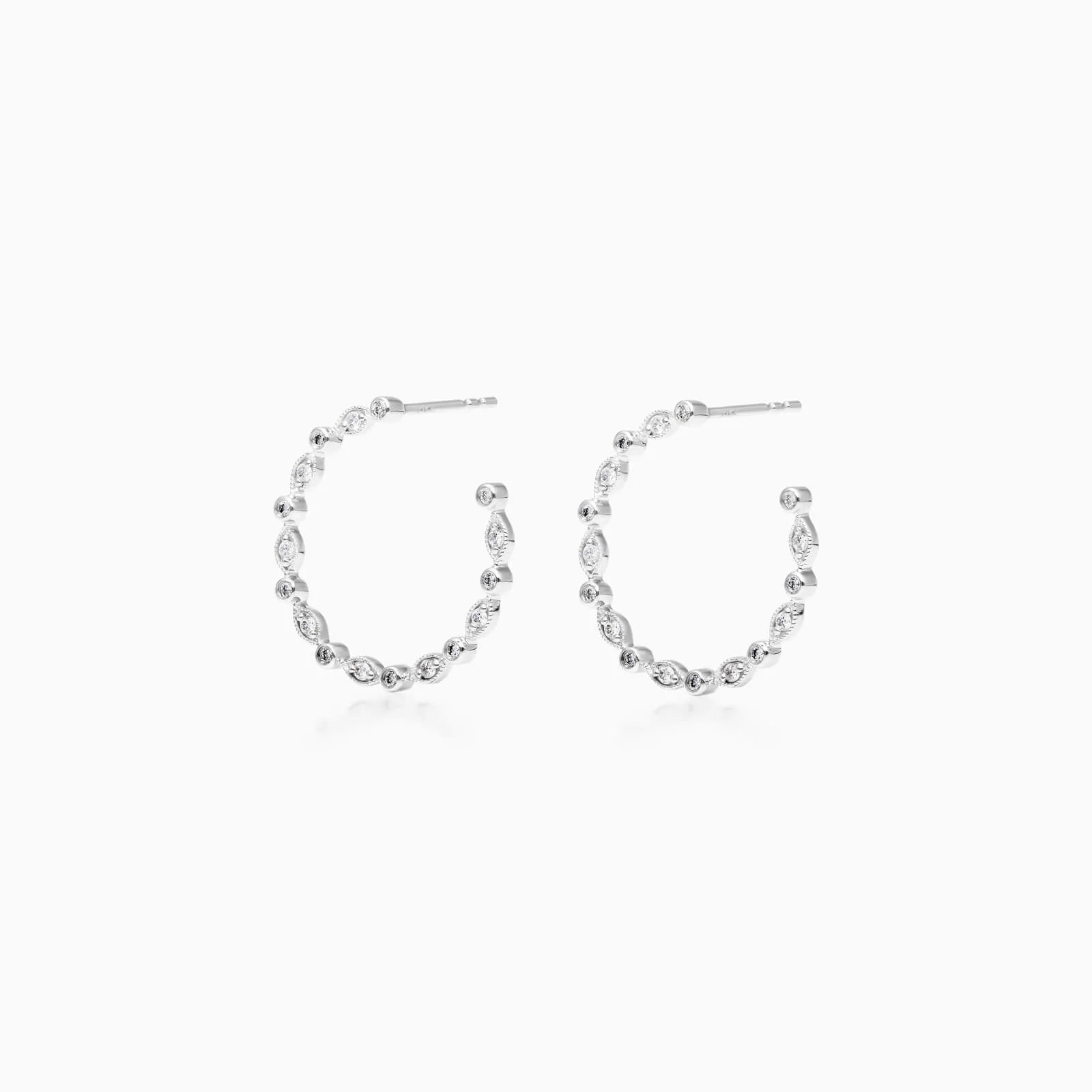 Brinco de Argola Feminino de Ouro 18k Diamantes Luxo