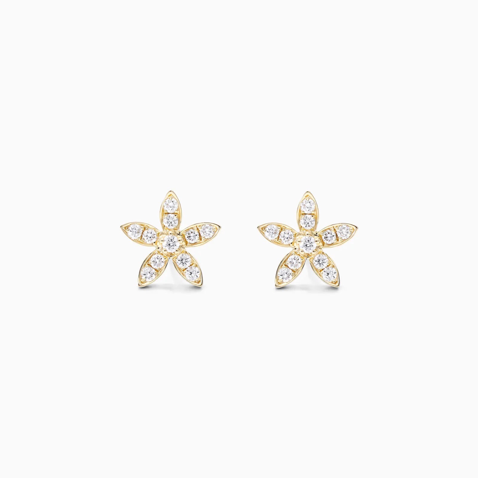 Brinco de Ouro 18k feminino flowers Diamantes Luxo