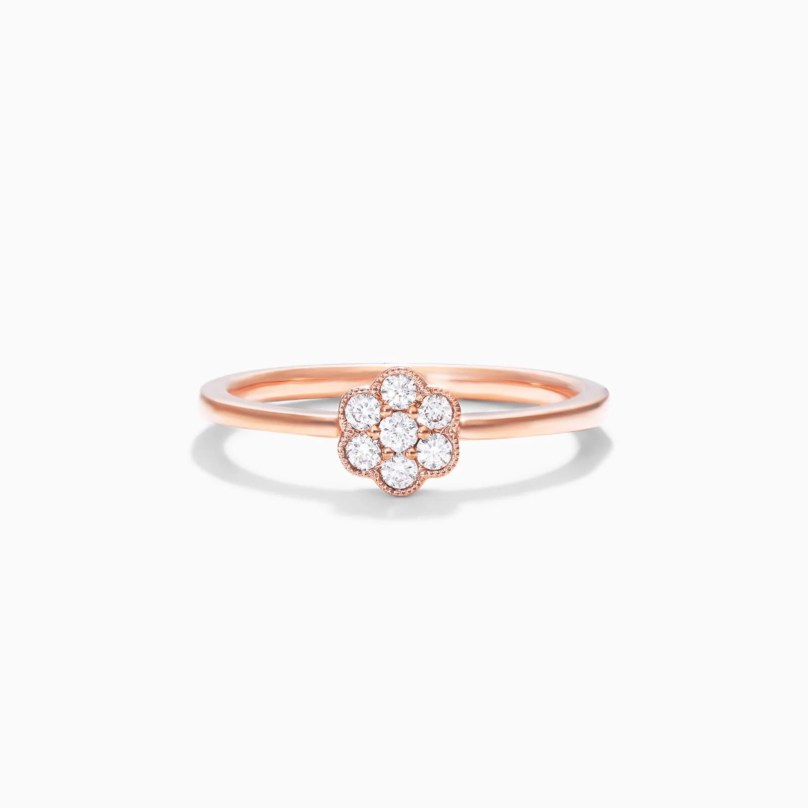 Anel Bolinhas em Ouro 18k c/ Flor de Diamantes Brilhantes