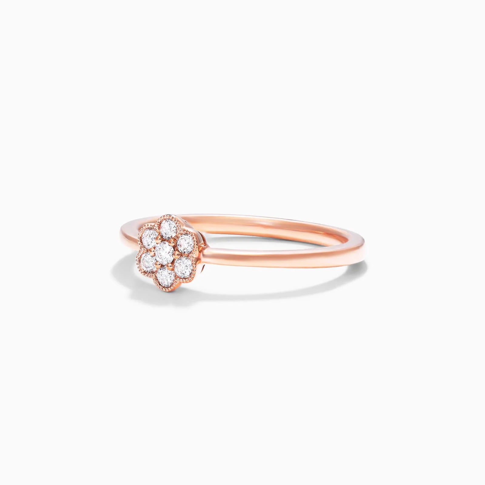 Anel Bolinhas em Ouro 18k c/ Flor de Diamantes Brilhantes