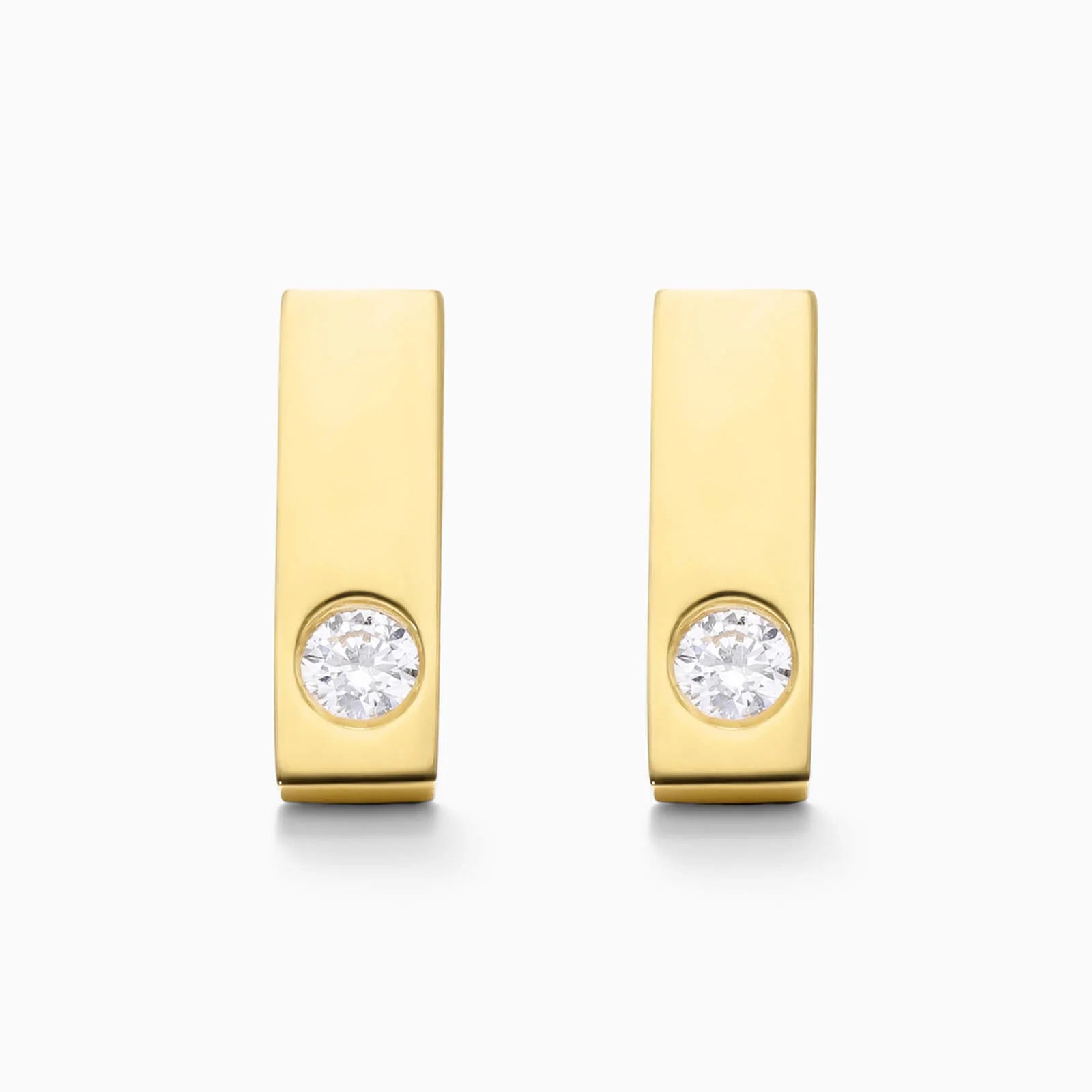 Brinco de Ouro 18k feminino bars Diamantes Luxo