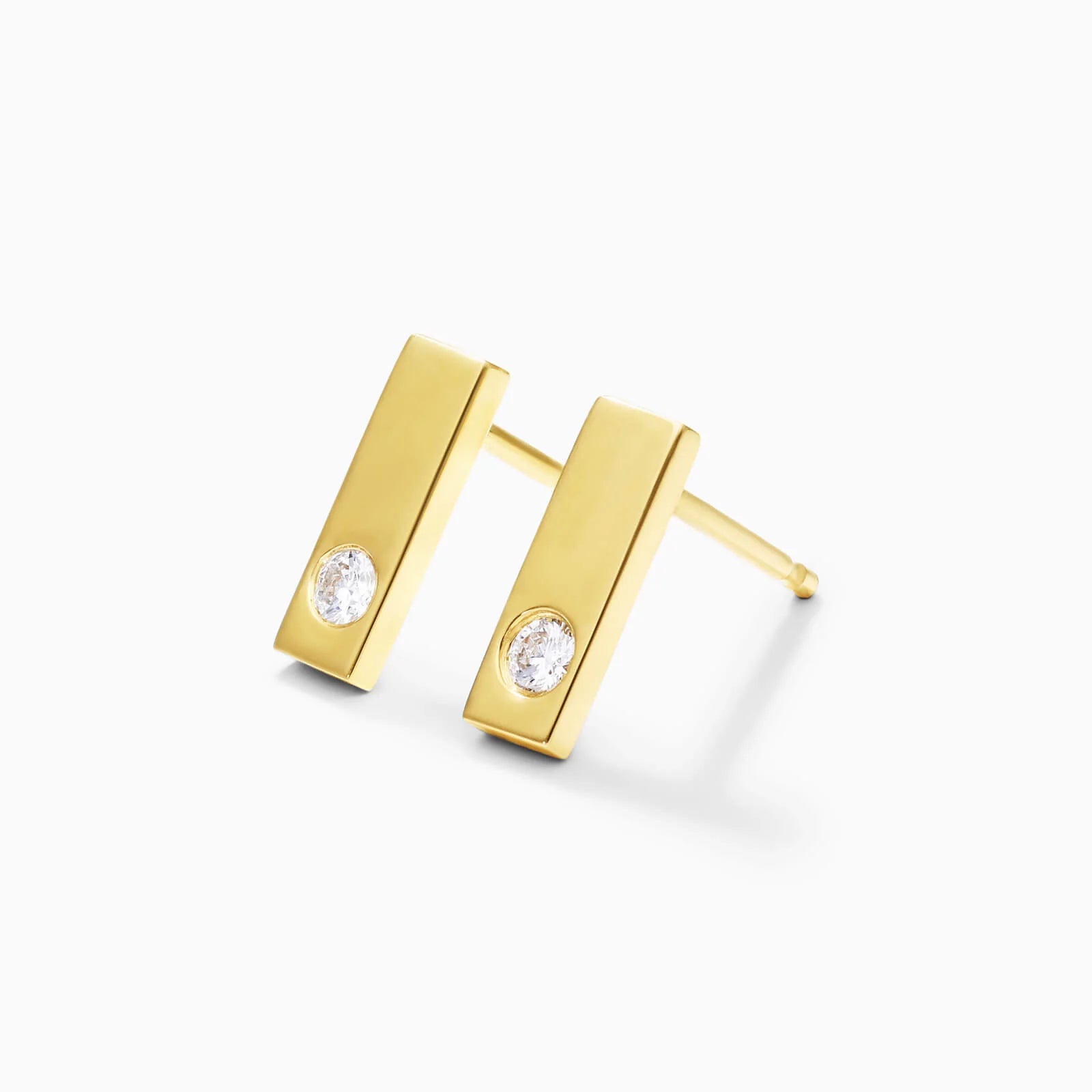 Brinco de Ouro 18k feminino bars Diamantes Luxo