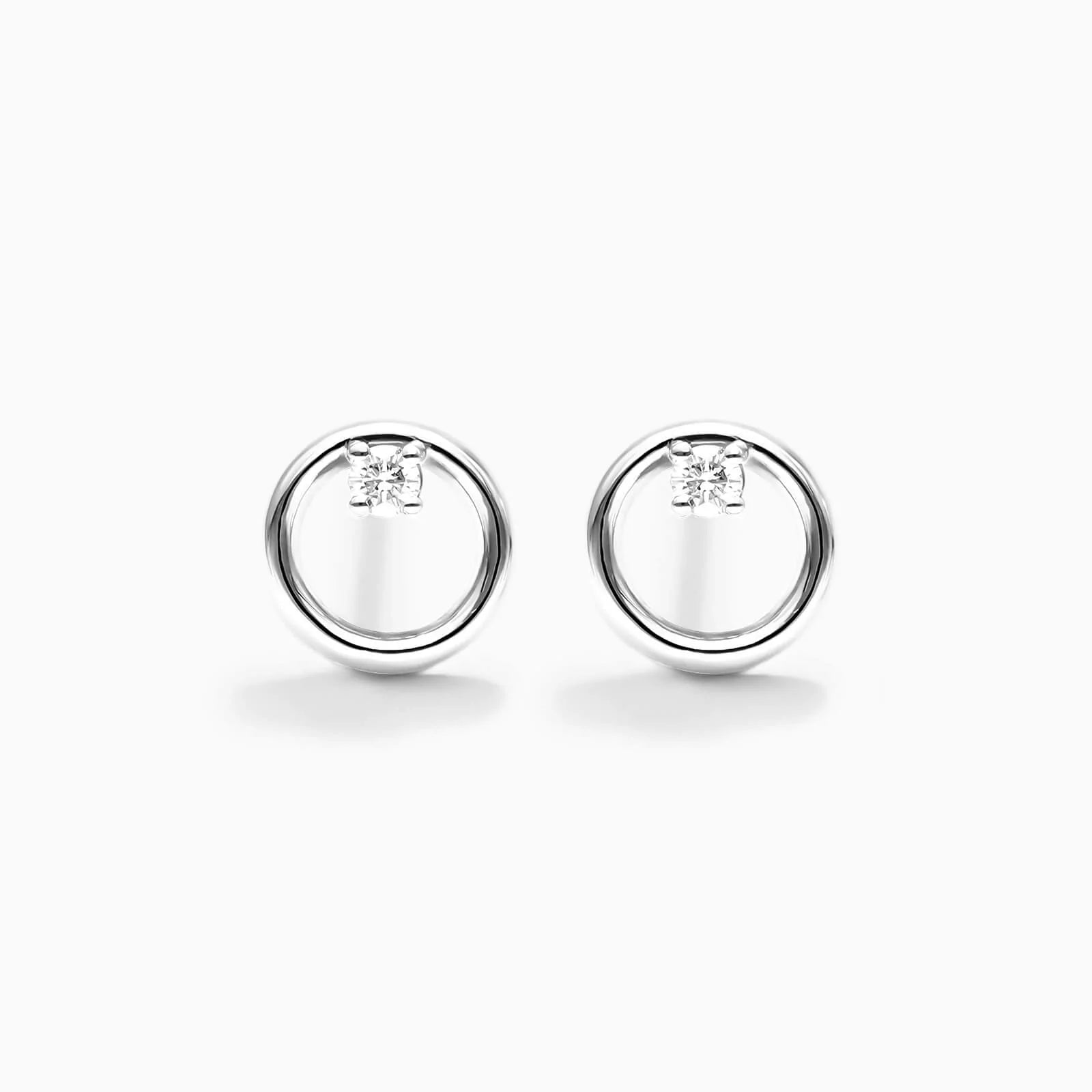 Brinco de Ouro 18k feminino circle Diamantes Luxo