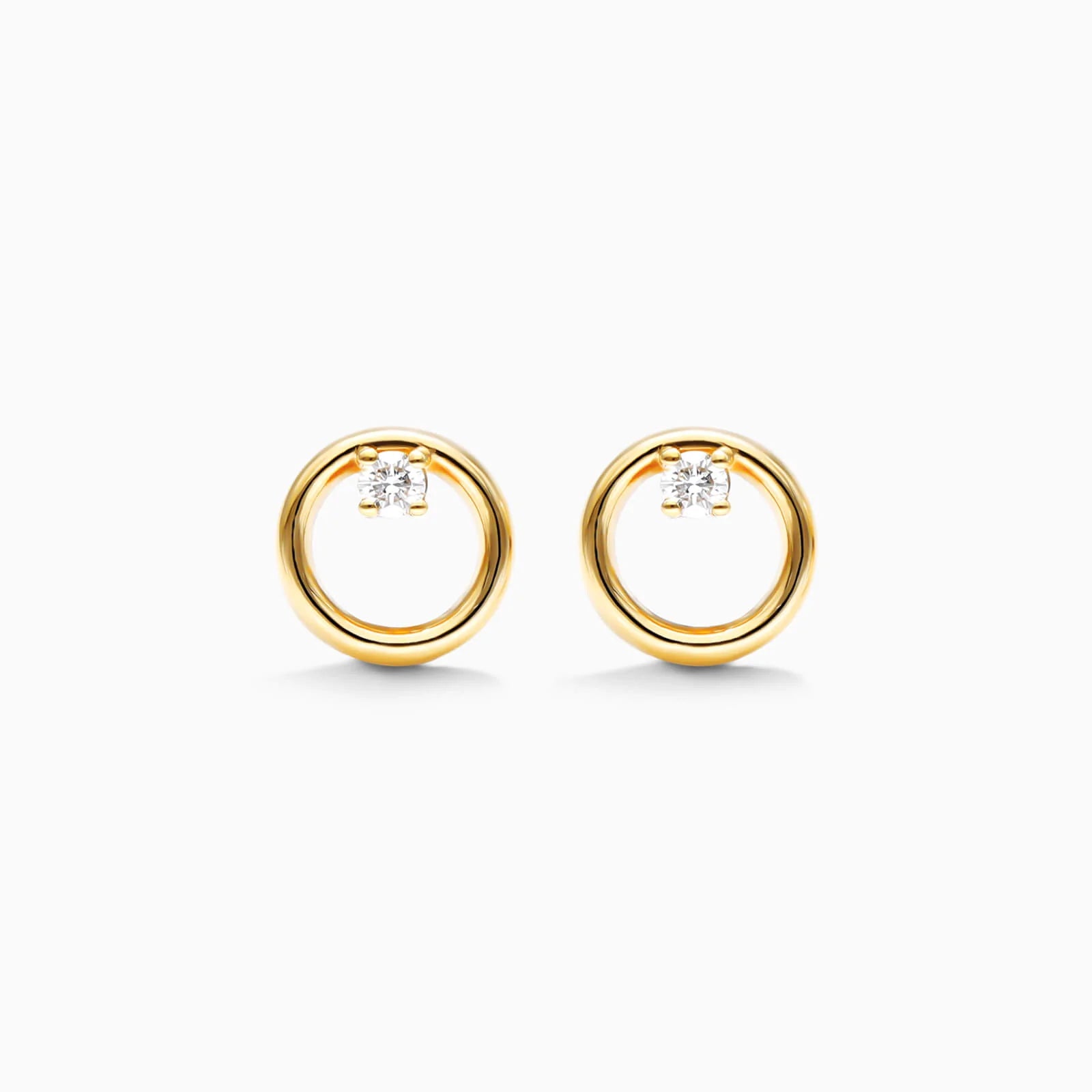 Brinco de Ouro 18k feminino circle Diamantes Luxo