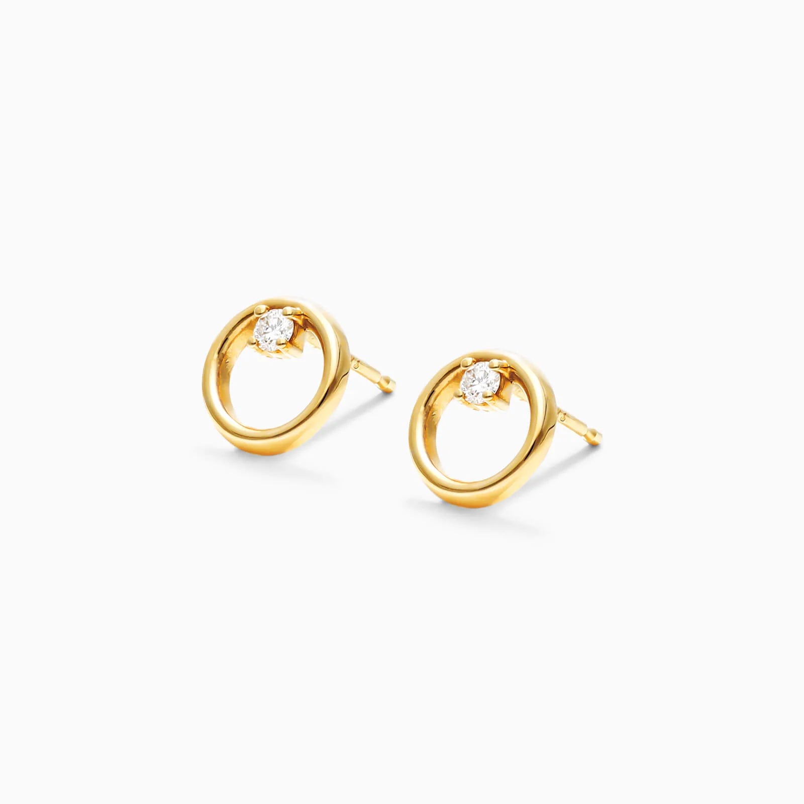 Brinco de Ouro 18k feminino circle Diamantes Luxo