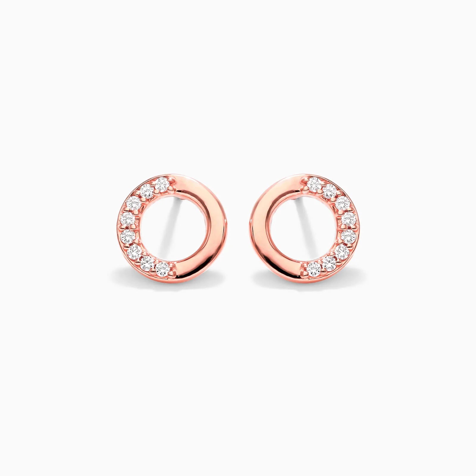 Brinco de Ouro 18k feminino Diamantes Circle Luxo