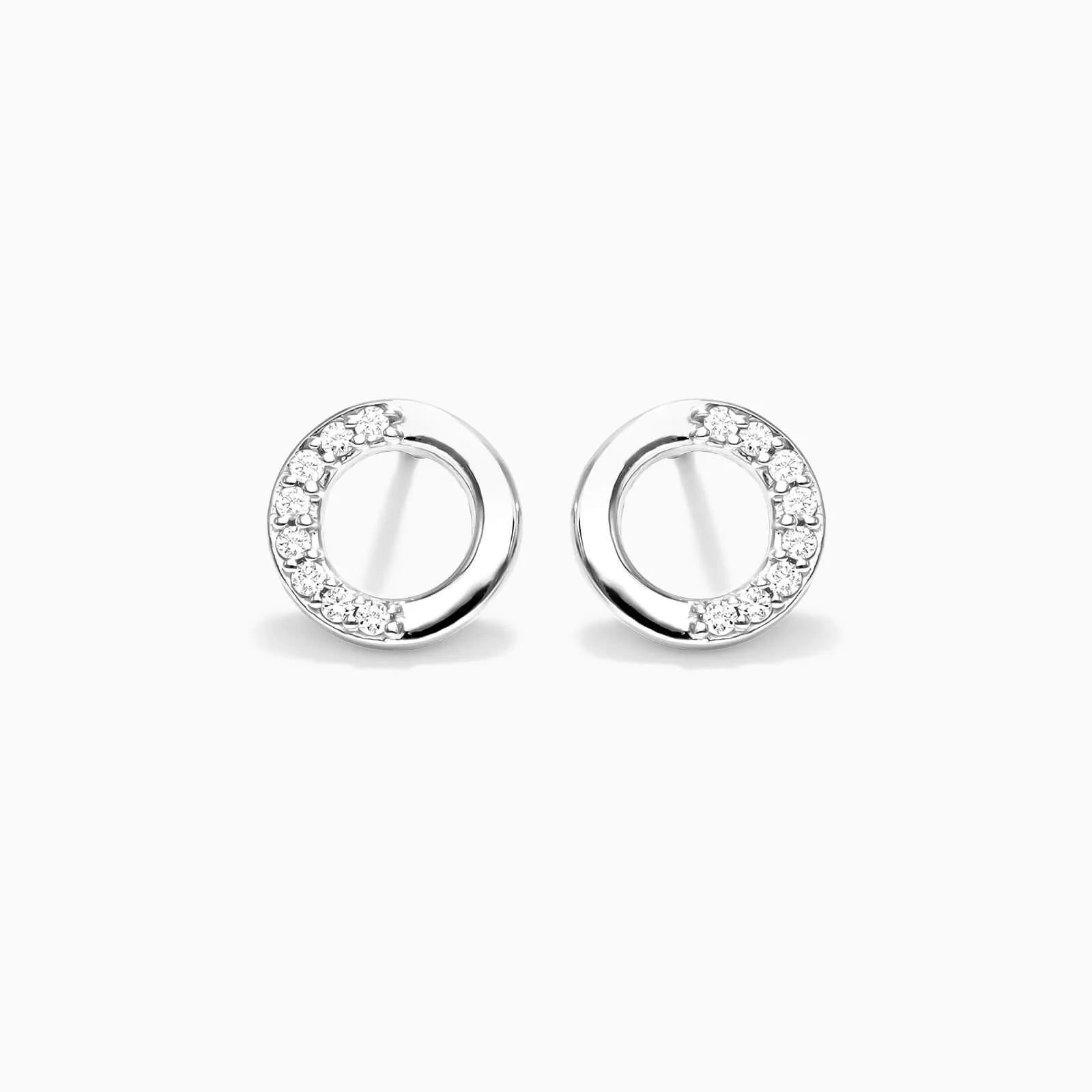 Brinco de Ouro 18k feminino Diamantes Circle Luxo