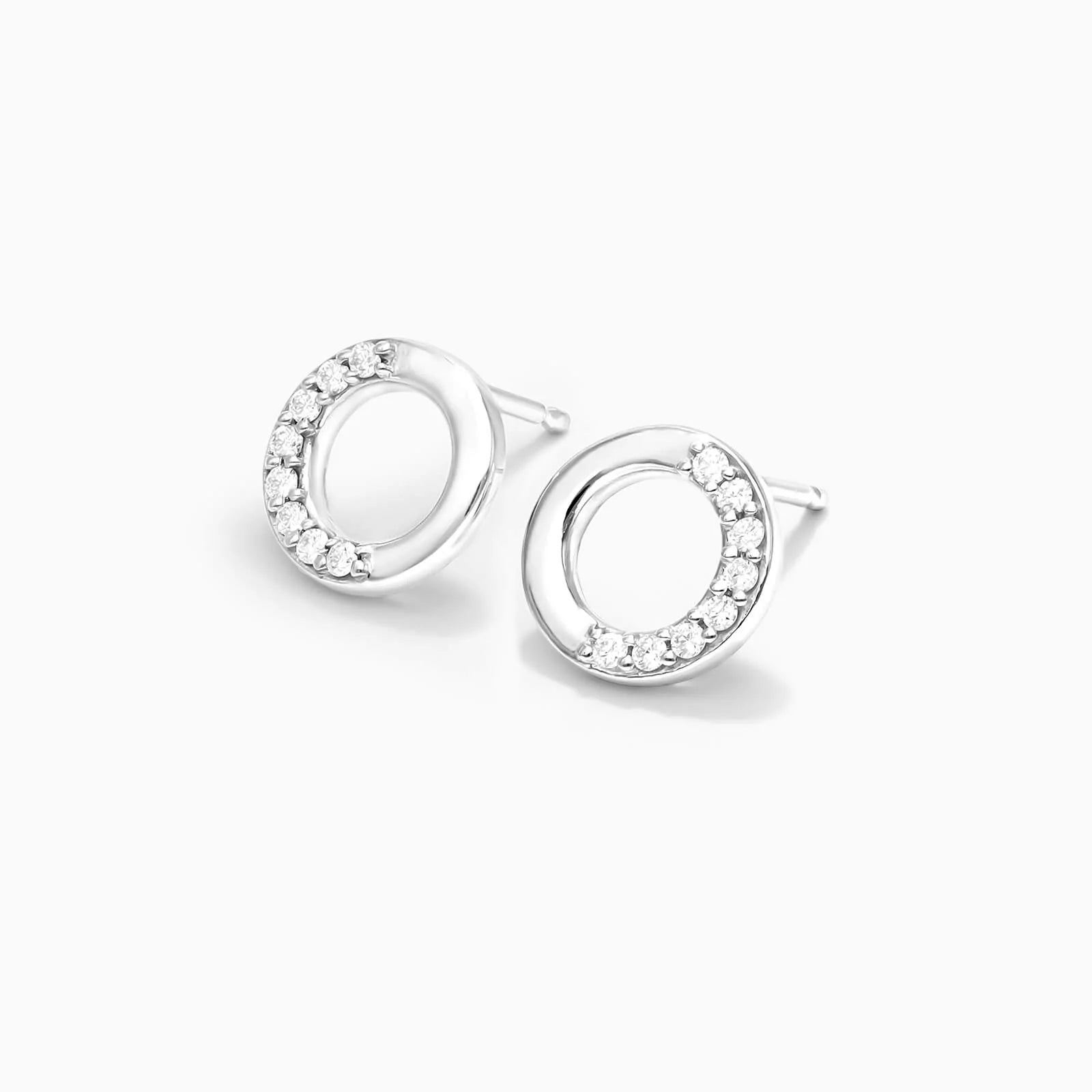 Brinco de Ouro 18k feminino Diamantes Circle Luxo