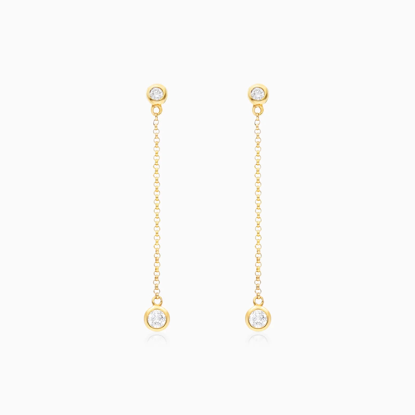 Brinco de Ouro 18k feminino ponto de luz Diamantes Luxo