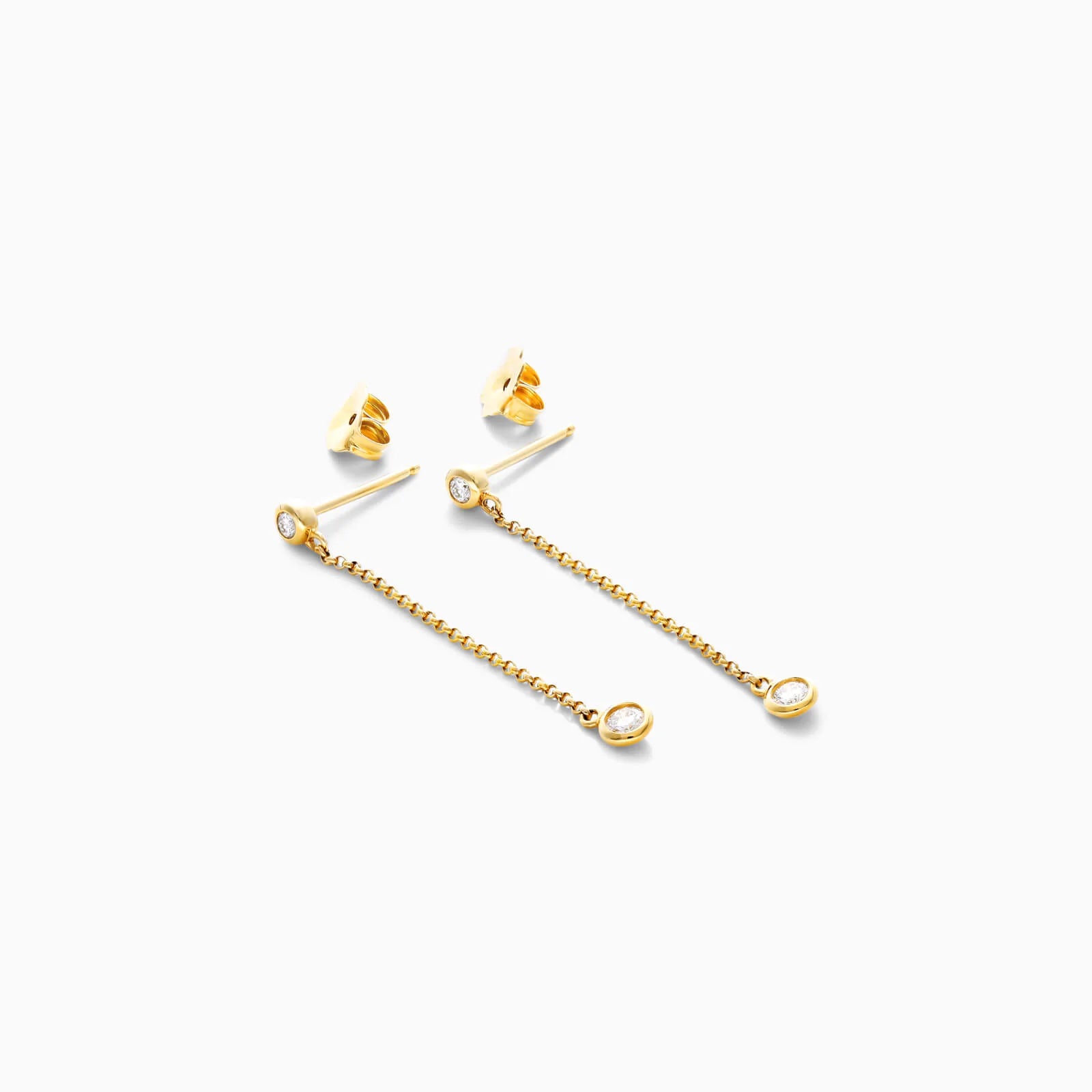 Brinco de Ouro 18k feminino ponto de luz Diamantes Luxo