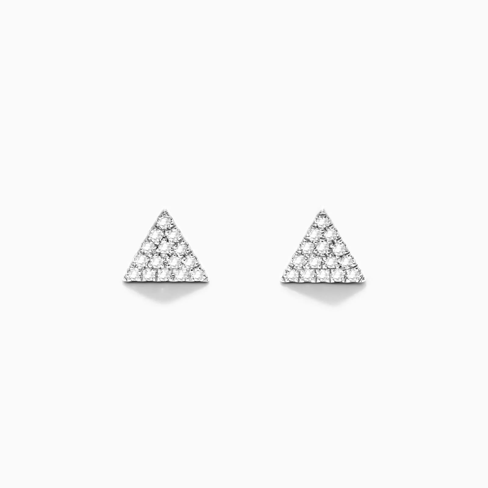 Brinco de Ouro 18k feminino Triangulo Diamantes Luxo