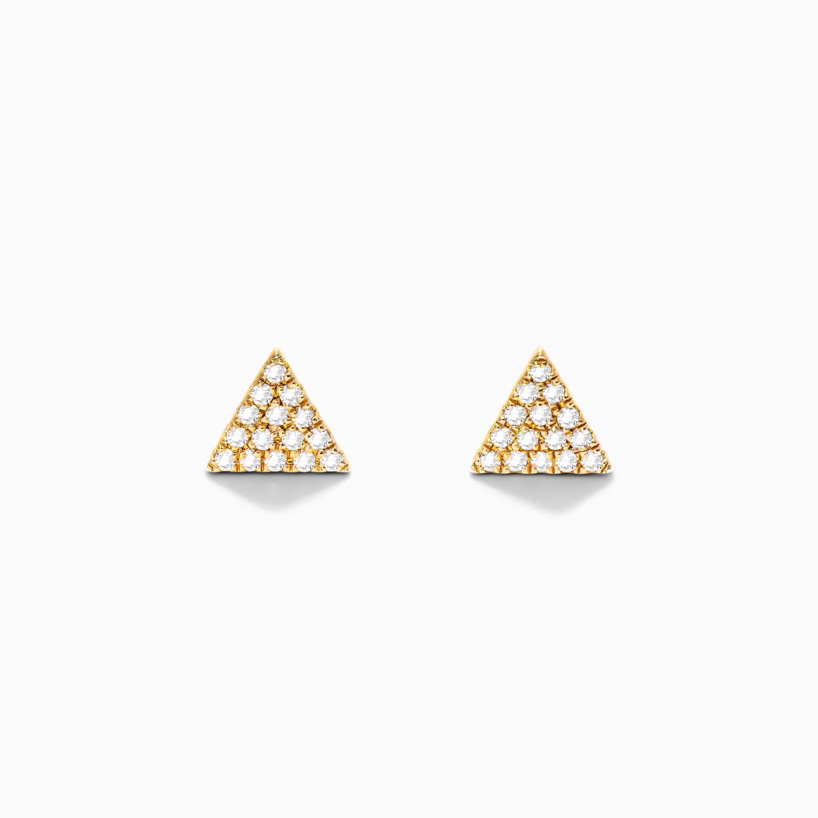 Brinco de Ouro 18k feminino Triangulo Diamantes Luxo