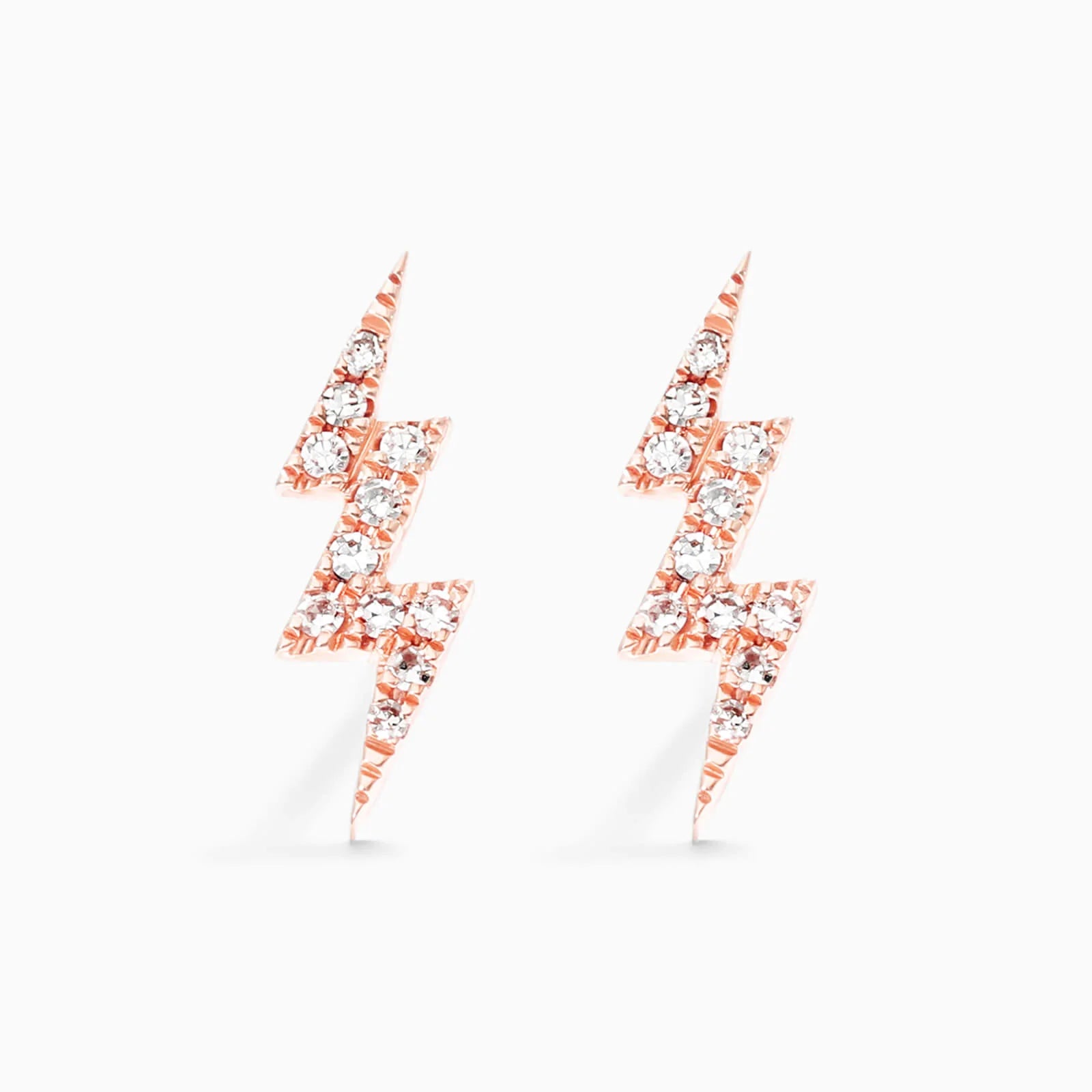 Brinco de Ouro 18k feminino Bolt Diamantes Luxo