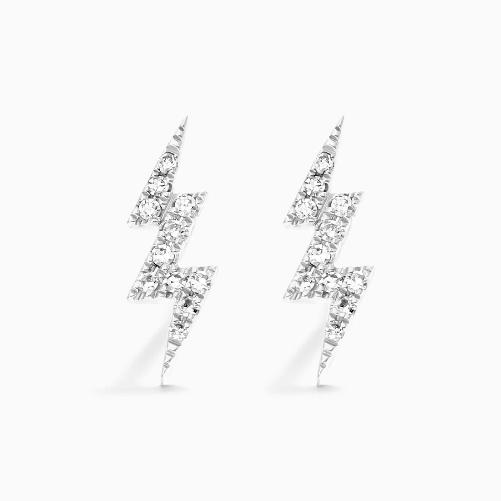 Brinco de Ouro 18k feminino Bolt Diamantes Luxo