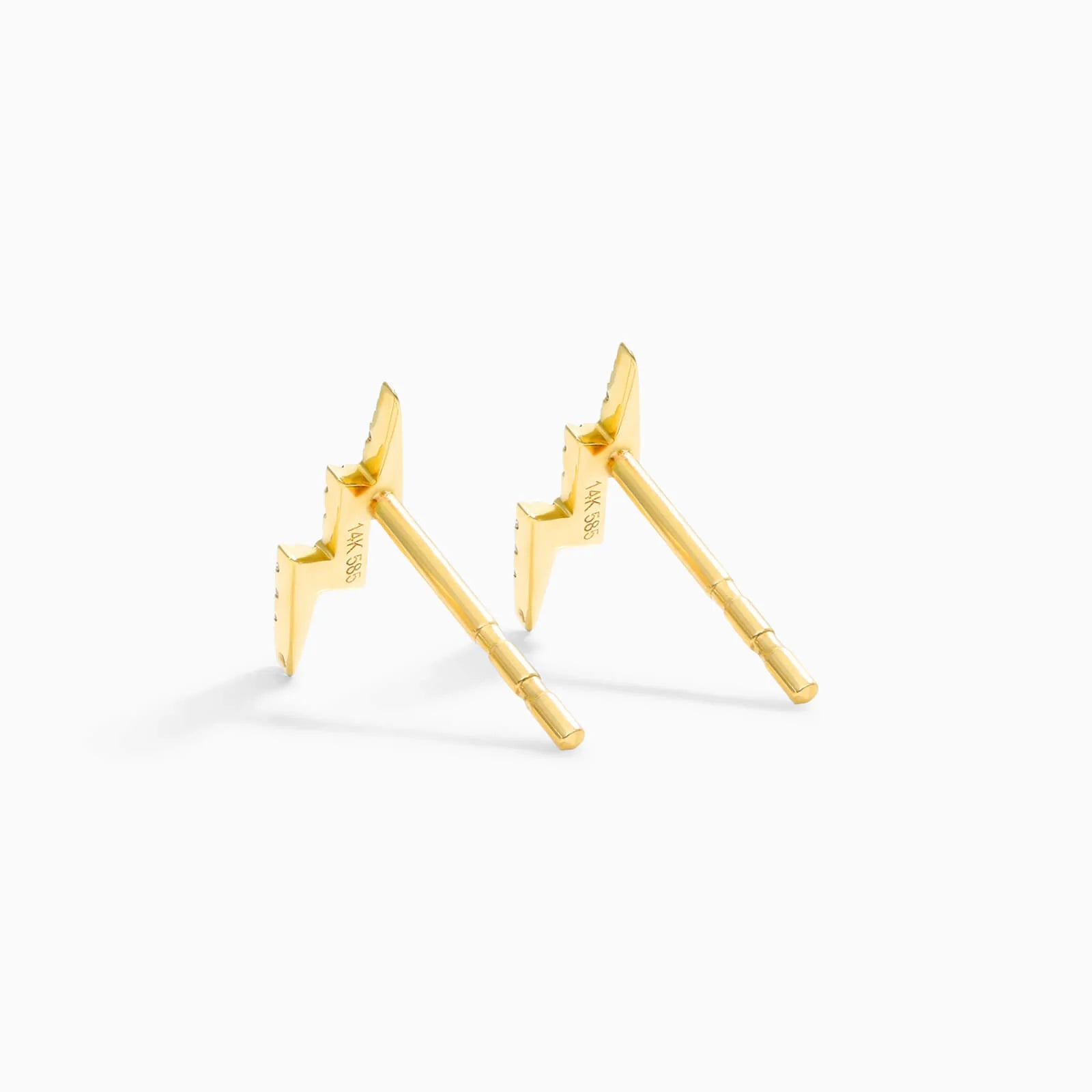 Brinco de Ouro 18k feminino Bolt Diamantes Luxo
