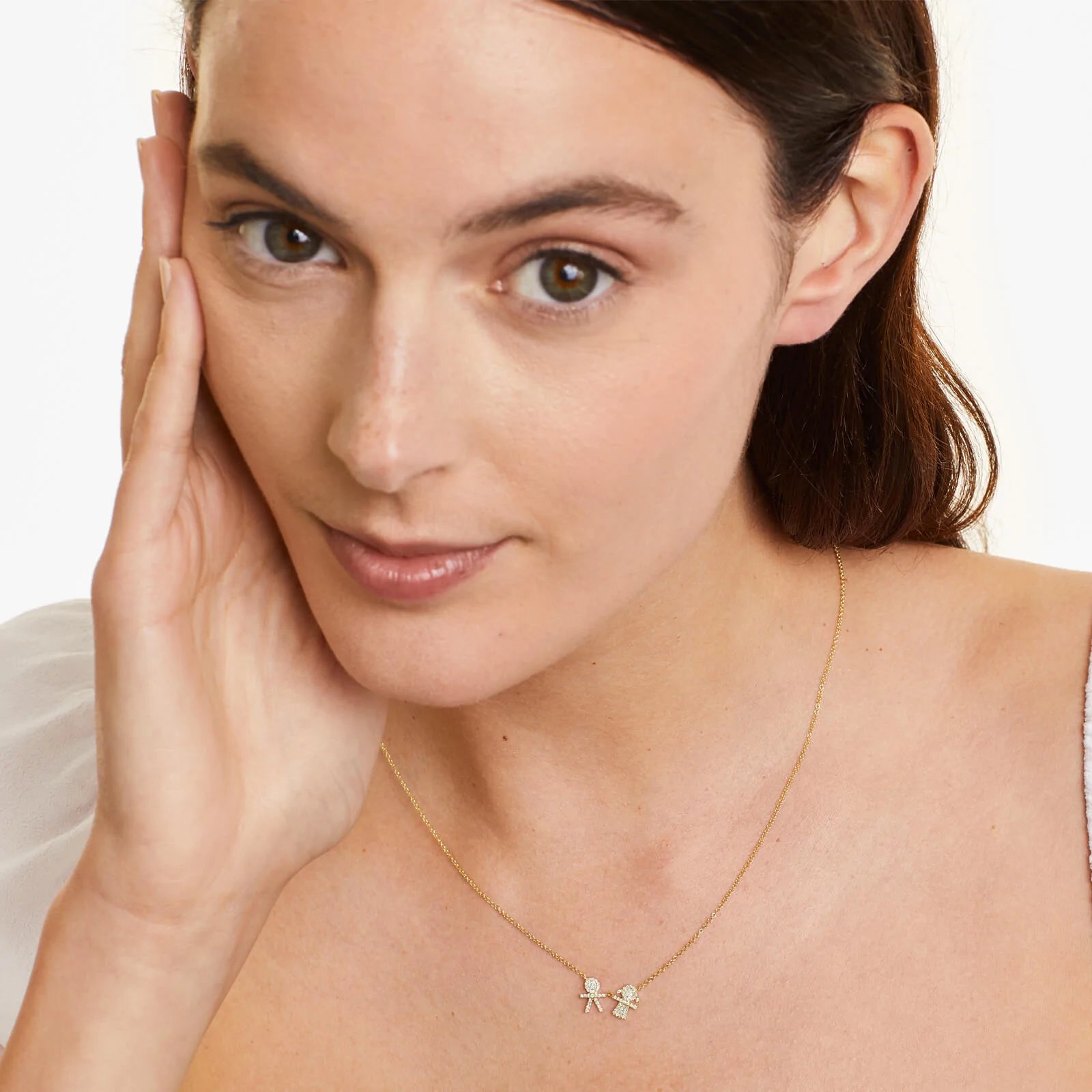 Corrente feminina em Ouro 18k diamantes Filhos luxo