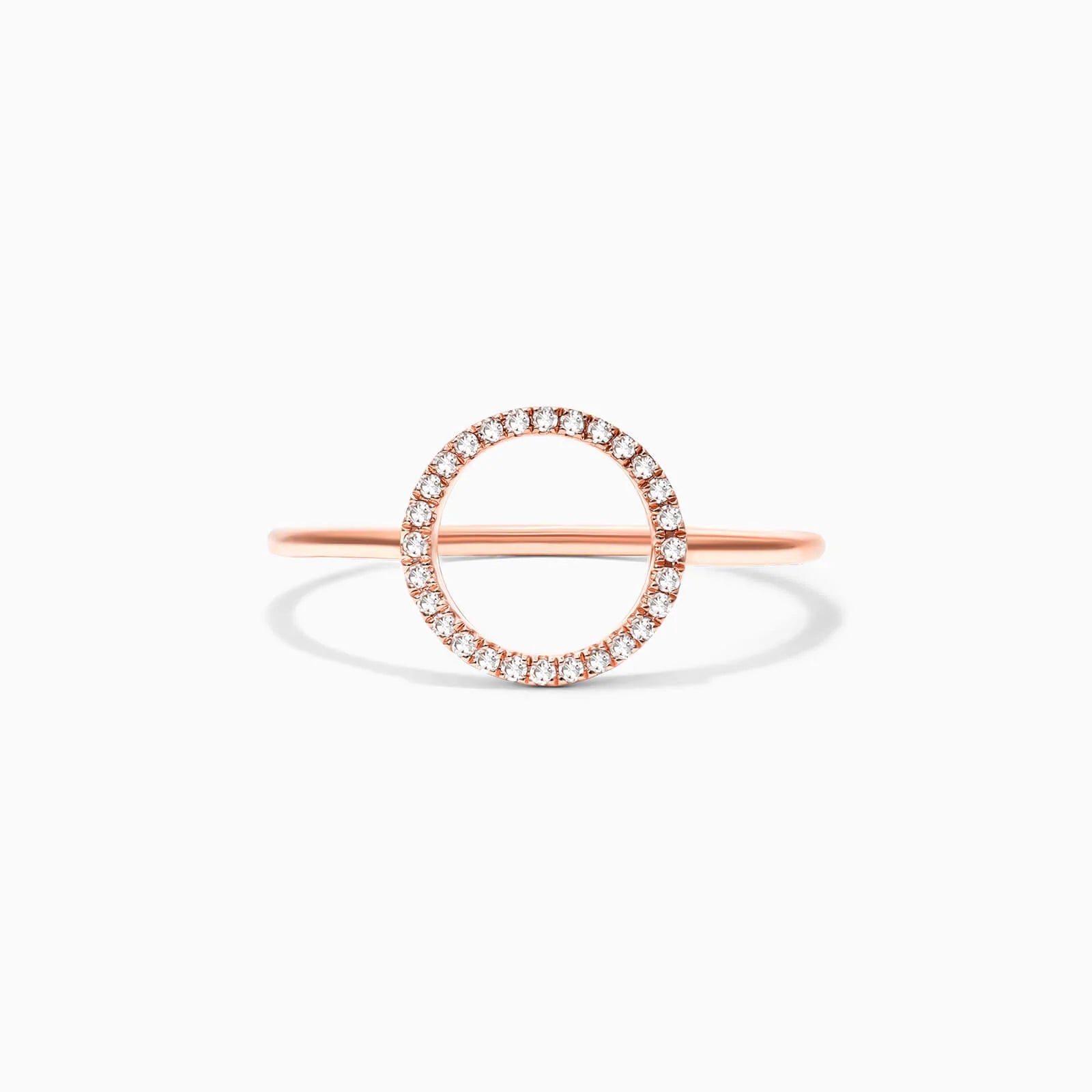 Anel Circulo De Diamante Aberto em Ouro 18k De Luxo