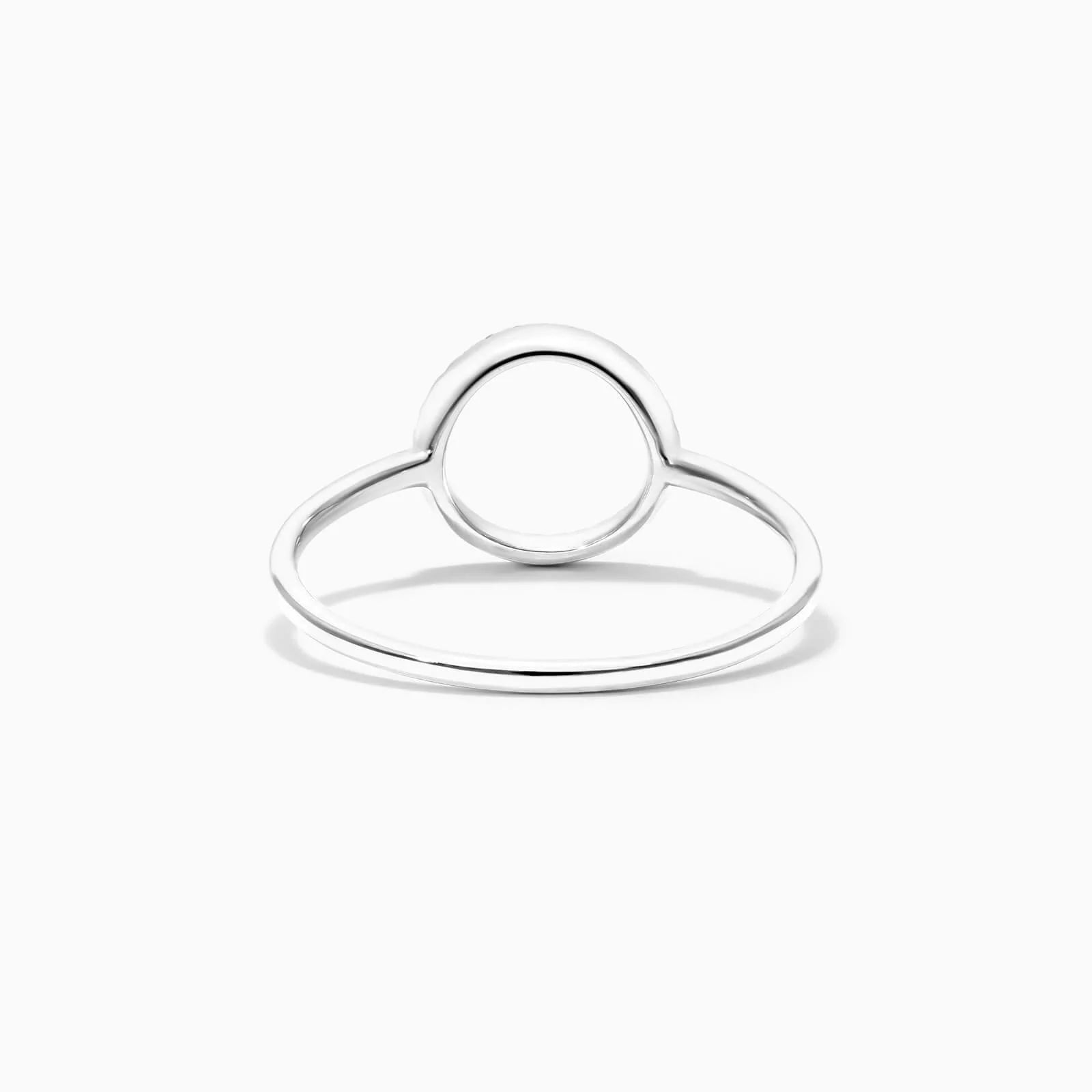 Anel Circulo De Diamante Aberto em Ouro 18k De Luxo
