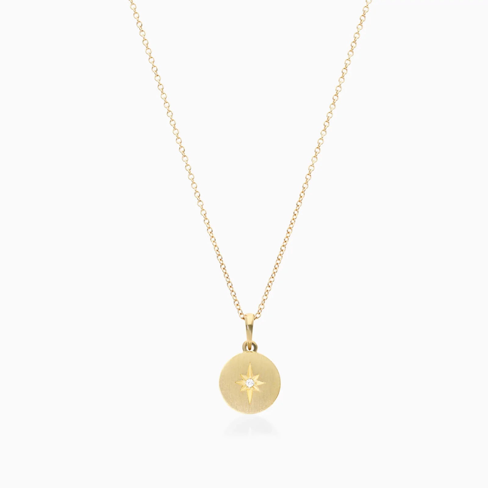 Colar Feminina Corrente em Ouro Amarelo 18k Estrela Diamante Solitario