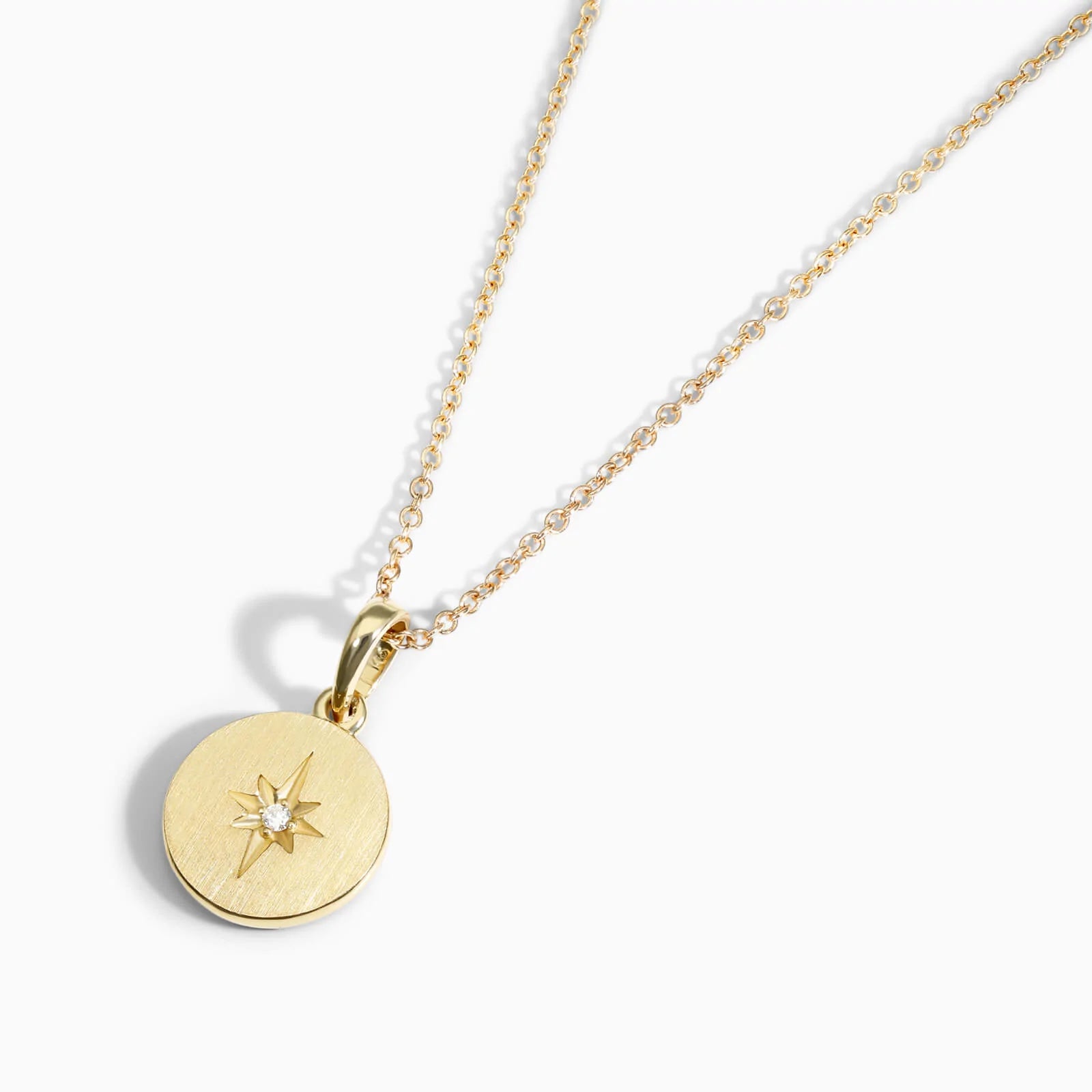 Colar Feminina Corrente em Ouro Amarelo 18k Estrela Diamante Solitario