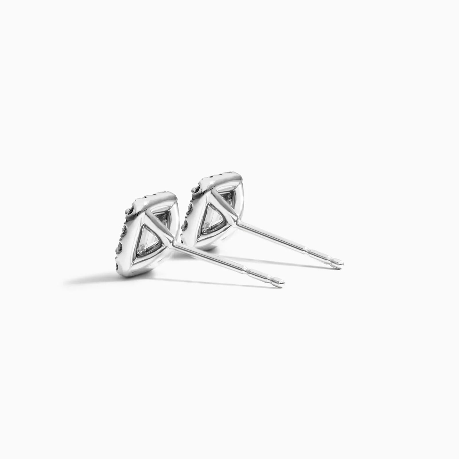 Brinco De Ouro Branco 18k Luxo Solitario e Diamantes Brilhantes