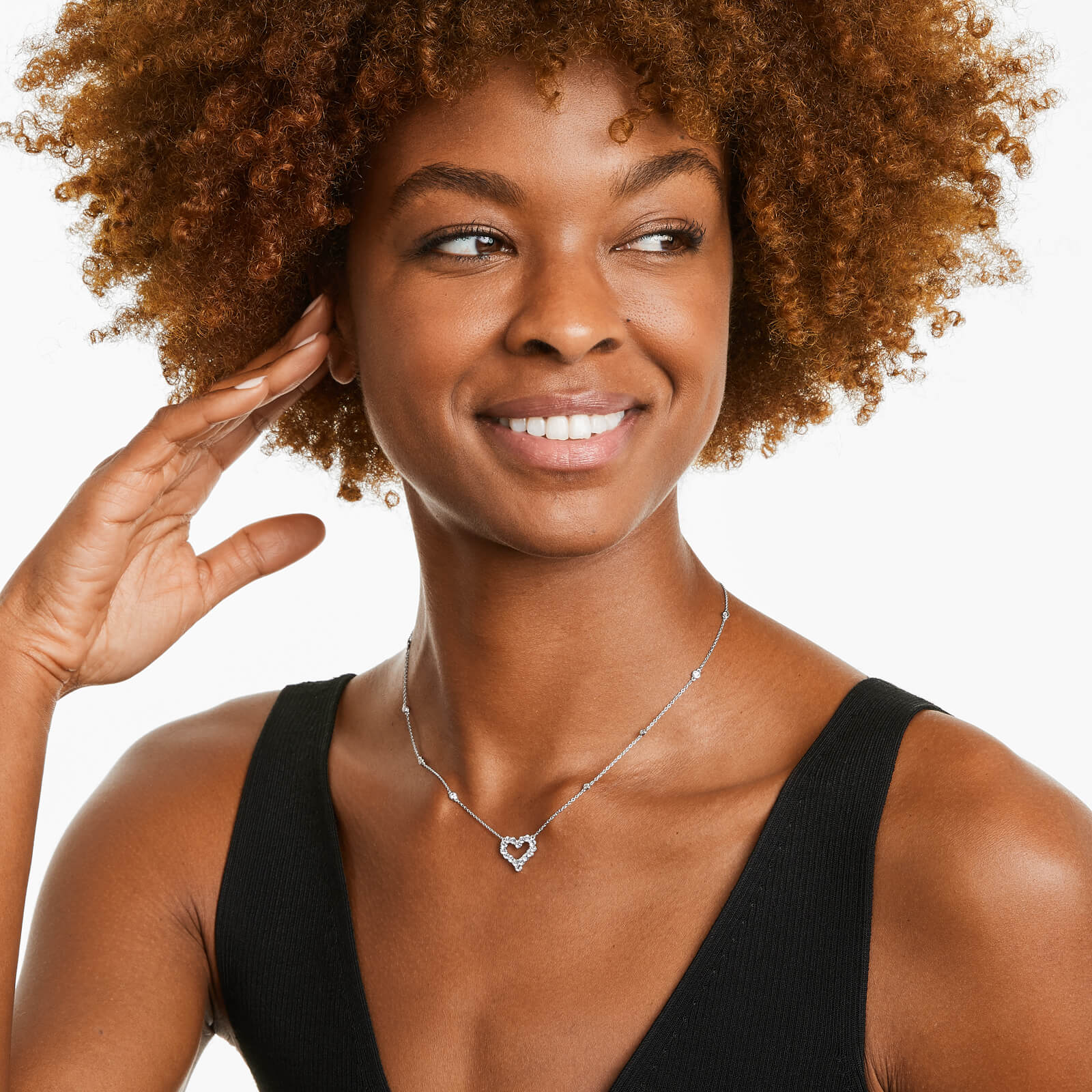 Corrente feminina em Ouro 18k diamantes e Heart Luxo