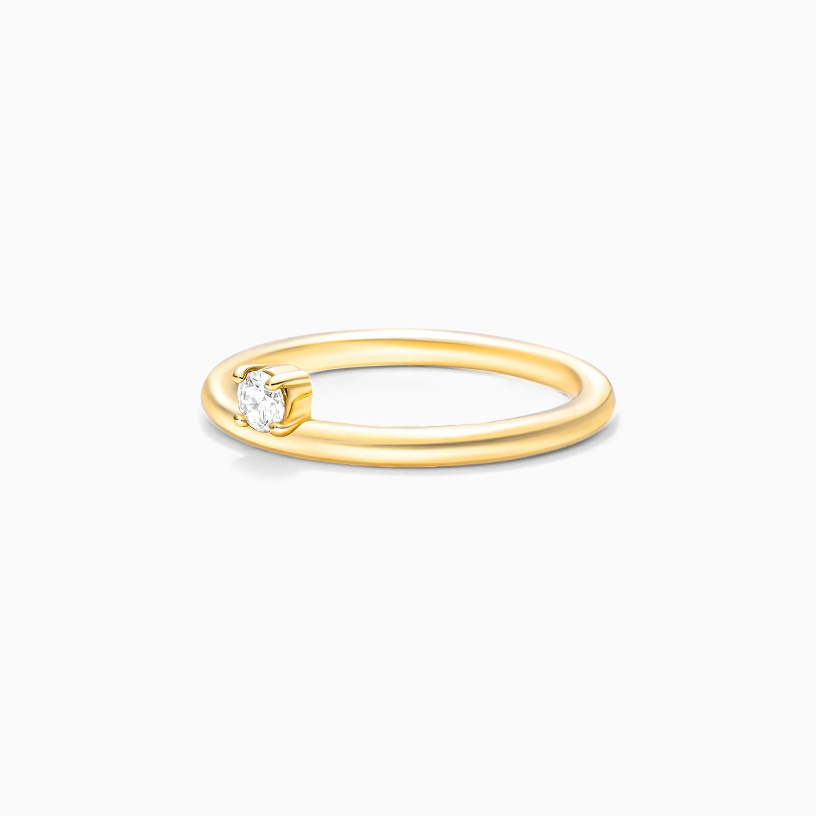 Anel De Ouro 18k c/ Diamante Solitario de Princesa Luxo