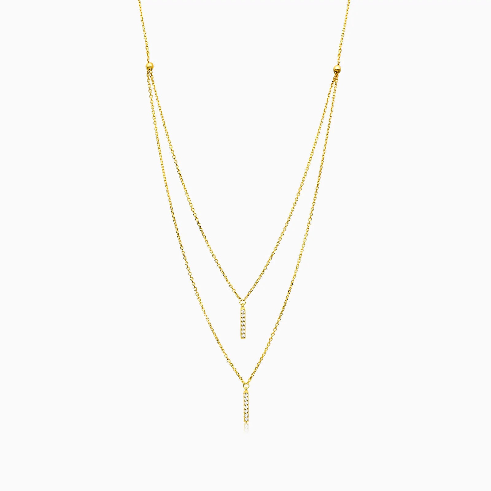 Corrente de Ouro Feminina 18k C/ Diamantes Barra Dupla