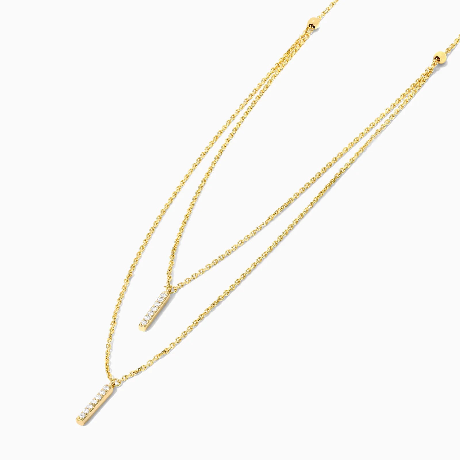 Corrente de Ouro Feminina 18k C/ Diamantes Barra Dupla