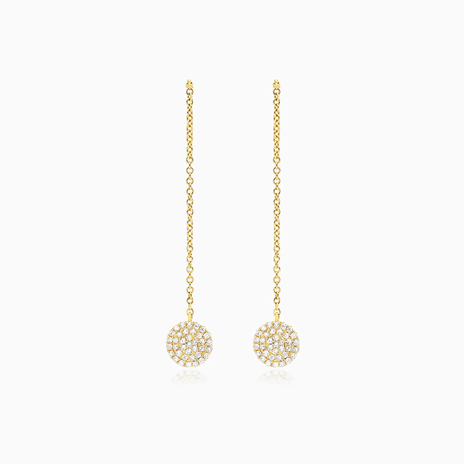 Brinco de Ouro 18k feminino Diamantes Circle II Luxo