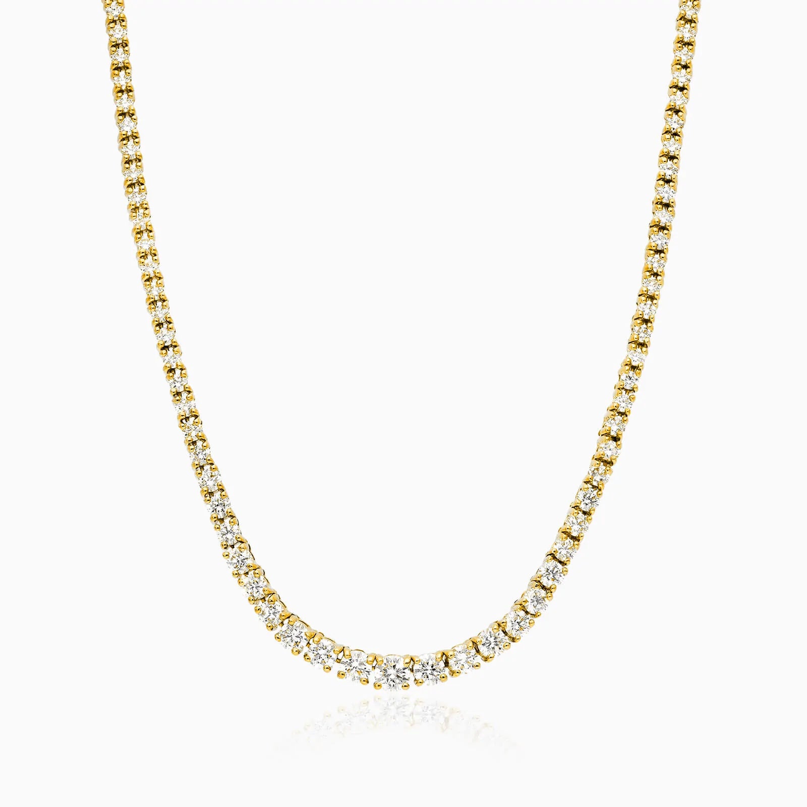 Corrente Riviera feminina em Ouro 18k diamantes 4 quilates Luxo
