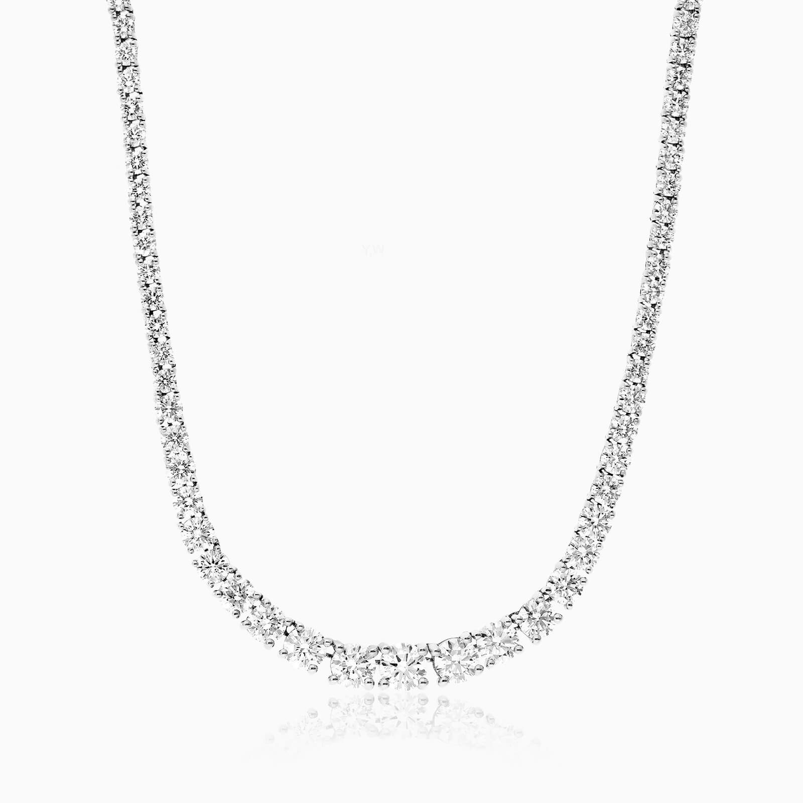 Corrente Riviera feminina em Ouro 18k diamantes 9 quilates Luxo
