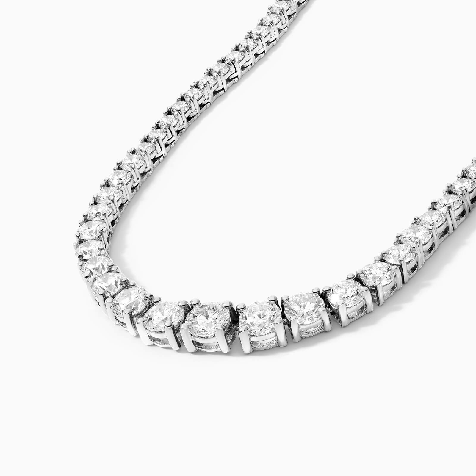 Corrente Riviera feminina em Ouro 18k diamantes 9 quilates Luxo