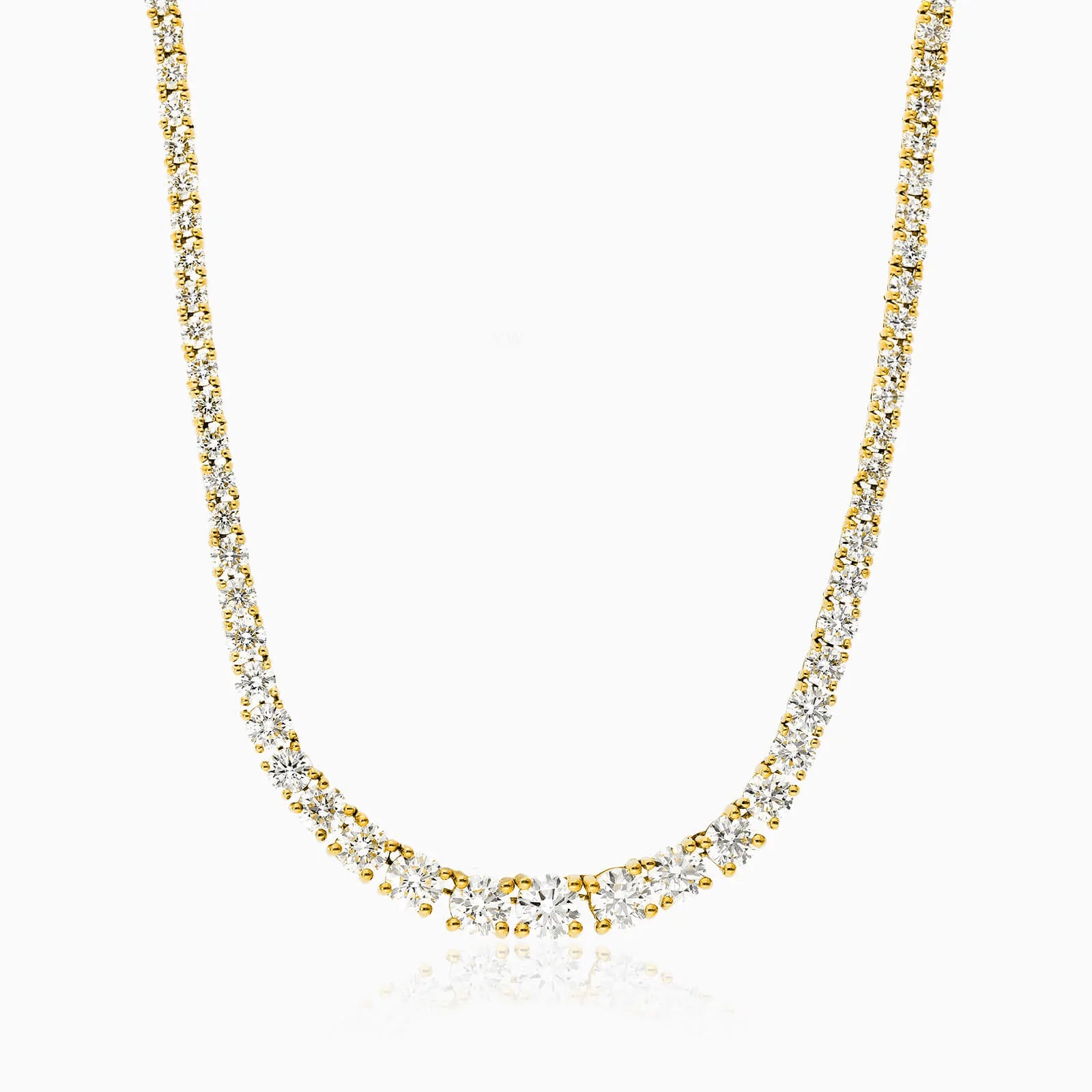 Corrente Riviera feminina em Ouro 18k diamantes 9 quilates Luxo