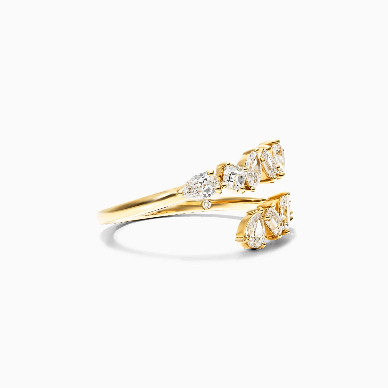Anel De Ouro 18k Luxo de Diamantes Variados