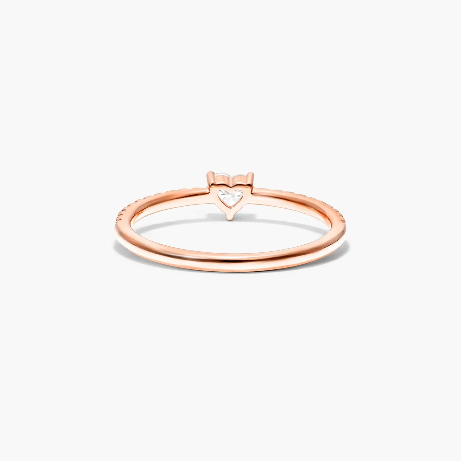 Anel De Ouro 18k Noivado C/ Diamante Heart E Brilhantes