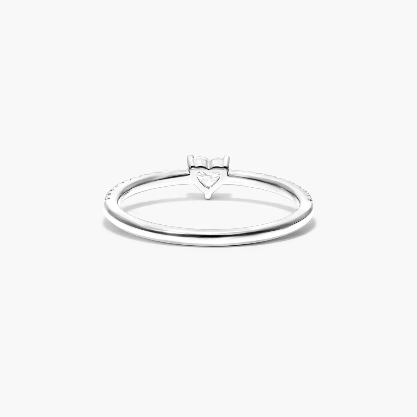 Anel De Ouro 18k Noivado C/ Diamante Heart E Brilhantes