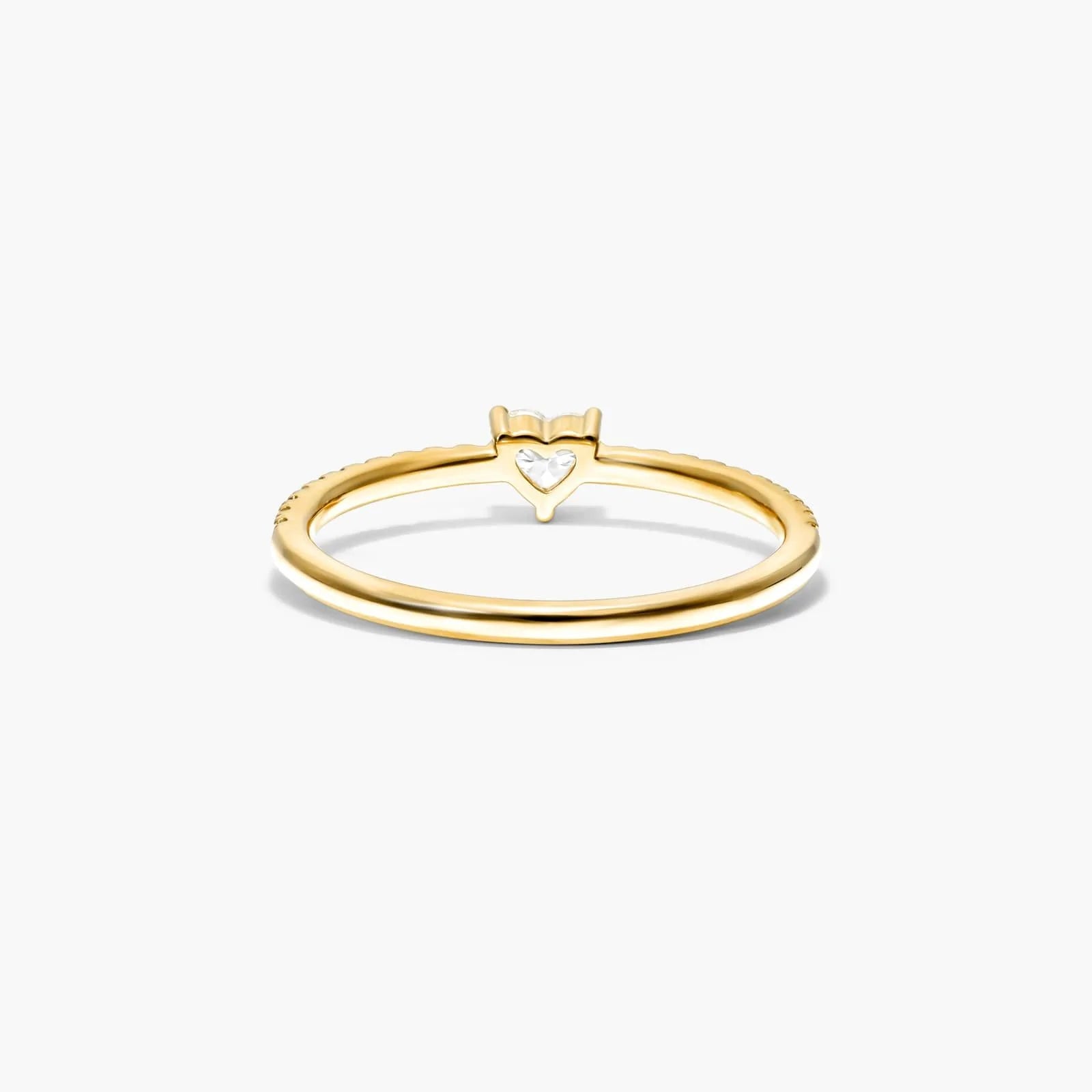 Anel De Ouro 18k Noivado C/ Diamante Heart E Brilhantes