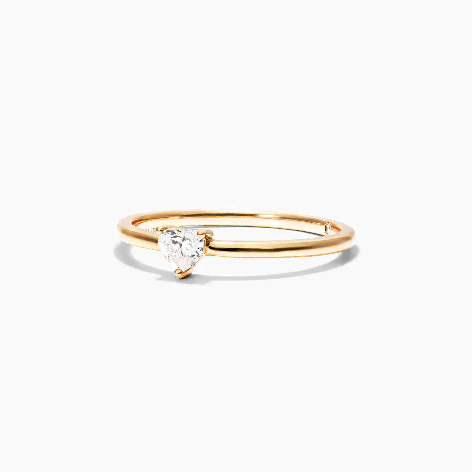Anel De Diamante Coraçao Solitario Noivado em Ouro 18k Luxo
