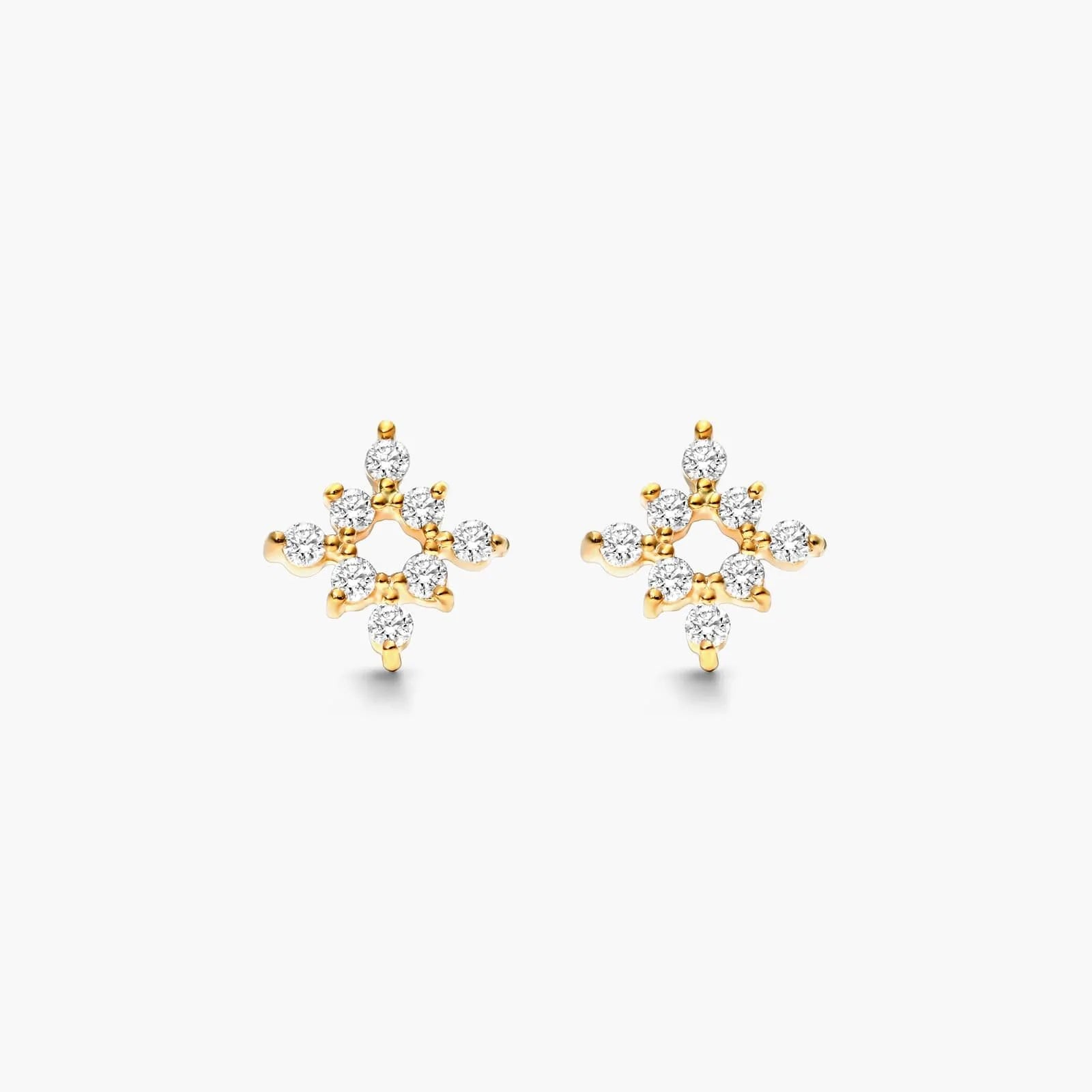 Brinco de Ouro 18k feminino Diamantes Luxo